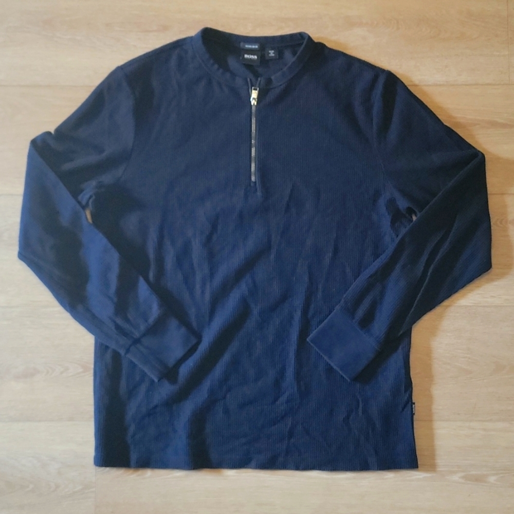 HUGO BOSS TEXTOR 1/4 ZIP PULLOVER